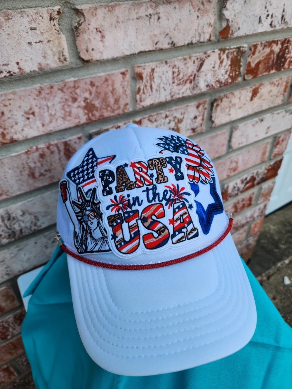 Women's White 'Party in the USA' Patriotic Cap